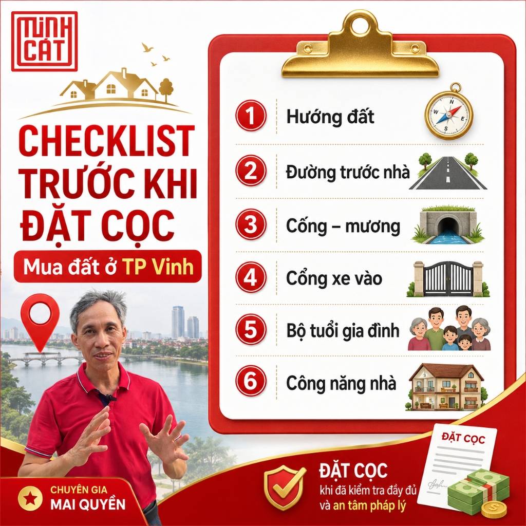 Checklist mua đất ở TP Vinh trước khi đặt cọc